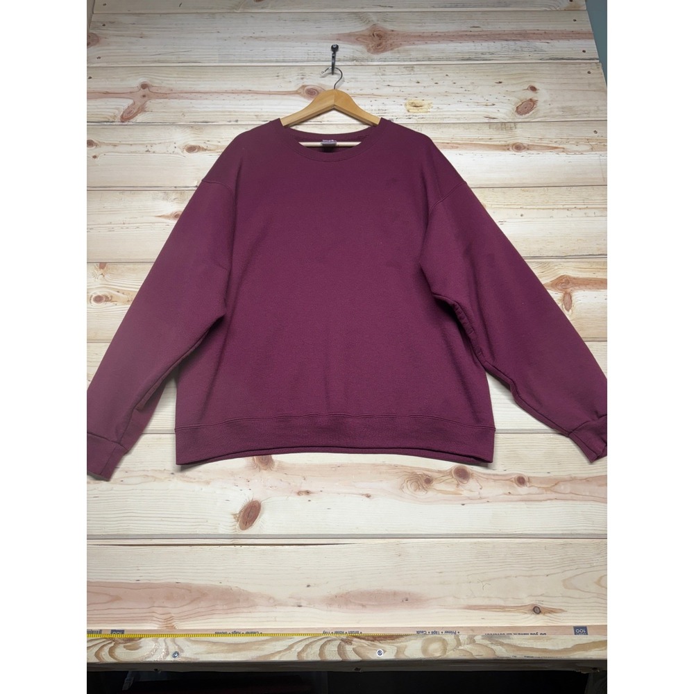 Jerzees Super Sweats Mens Burgundy Pullover Sweatshirt X Large Red Vintage Blank